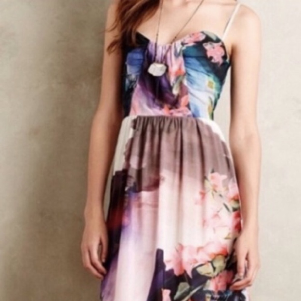 Anthropologie Watercolor Daybreak Dress